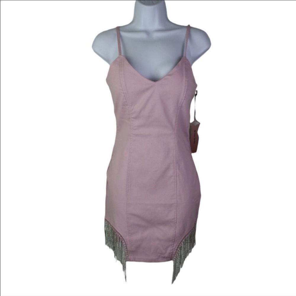 Light Pink Diamond Tassel Dress